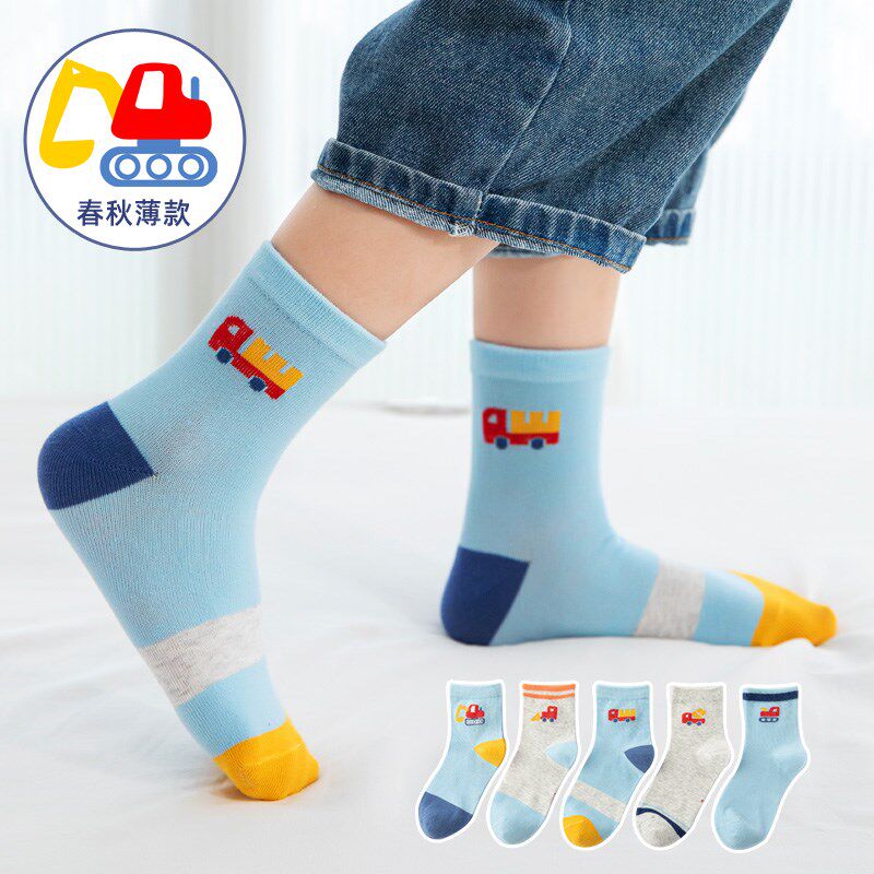 儿童袜子秋款薄棉男童女童宝宝棉袜春秋小孩子纯棉春夏四季款童袜
