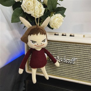 日单Nara奈良美智恶魔天使翅膀娃娃公仔可爱毛绒玩具摆件钥匙挂件