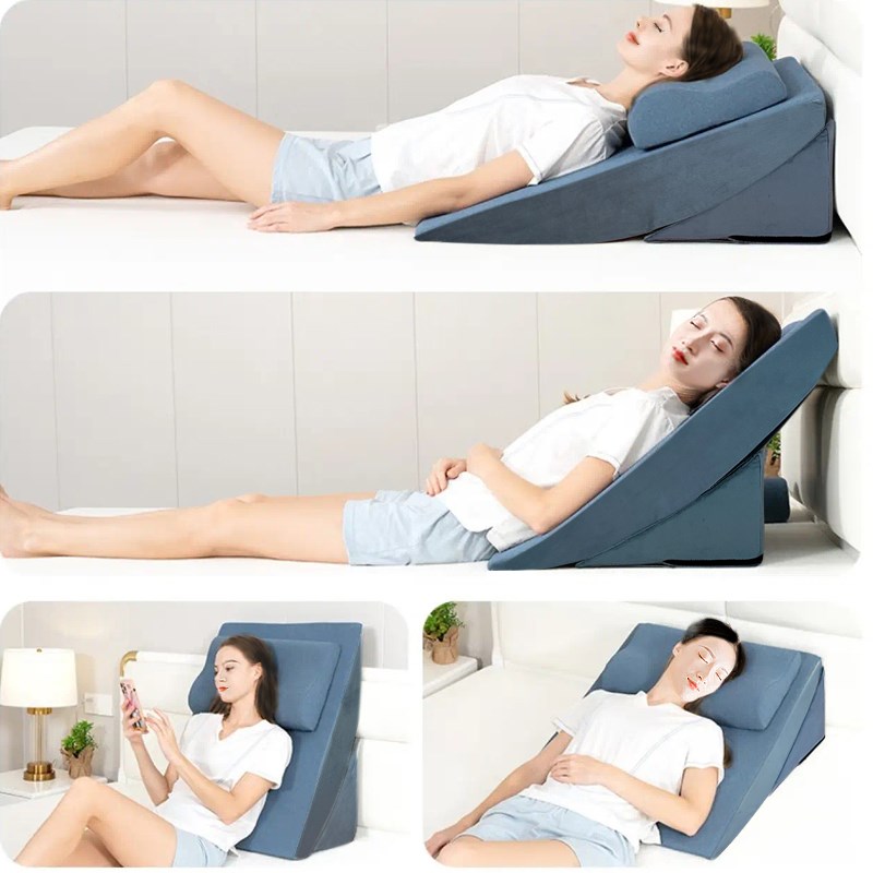 老人半躺靠背三角枕斜躺体位垫胃食管反流胆汁斜坡床垫防反酸枕头