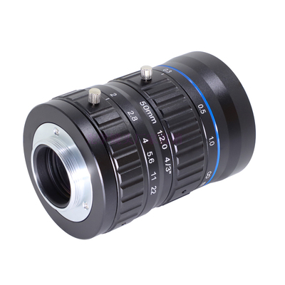 1200万工业相机镜头50mm定焦手动光圈光伏检测镜头4/3 C口低畸变