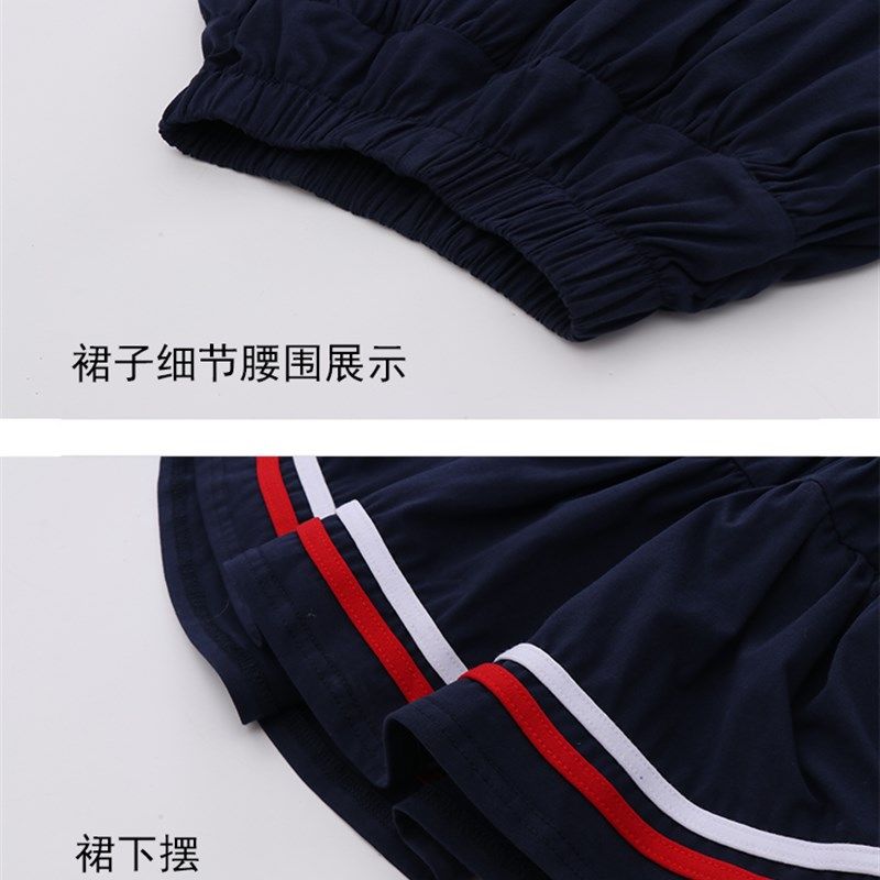 幼儿园园服夏季纯棉短裤短裙学院风百搭半身裙小学生校服百褶裙