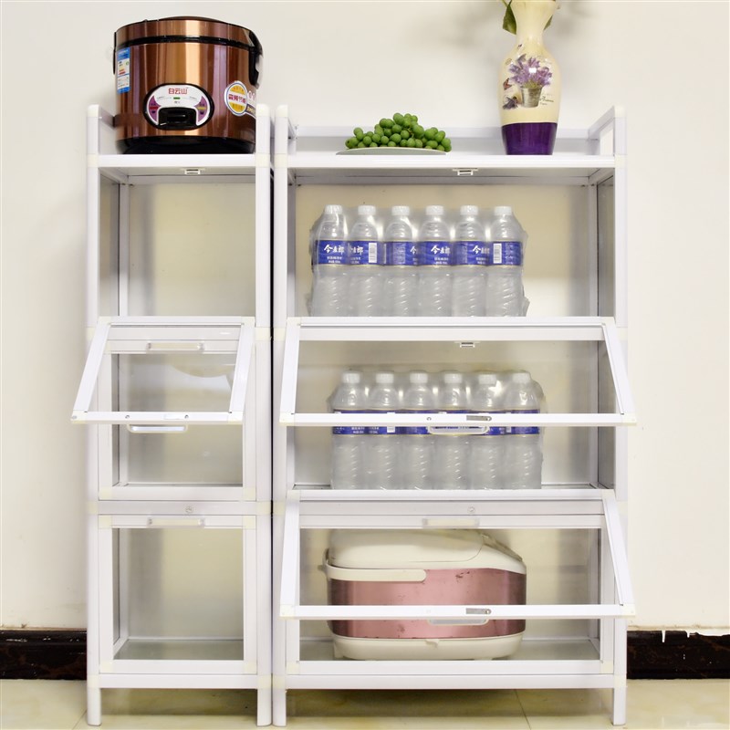 厨房置物架落地多层家用碗柜收纳柜餐边柜子储物柜带门橱柜置物柜