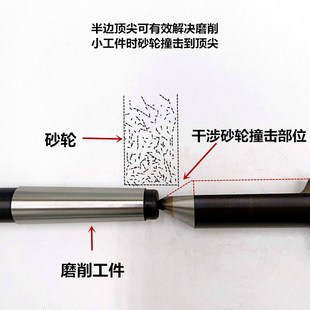 5号 磨床加长合金固定顶尖 半边半缺型顶针车床铣床死顶莫氏2