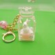 漂浮牛奶兔瓶钥匙扣链流沙漂流瓶入油液体少女心可爱情侣包包挂件