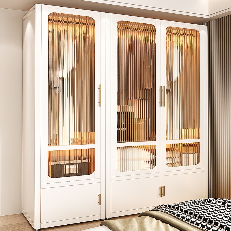 2024新款简易衣柜家用卧室铁艺钢制衣帽橱储物收纳架金属挂衣柜子