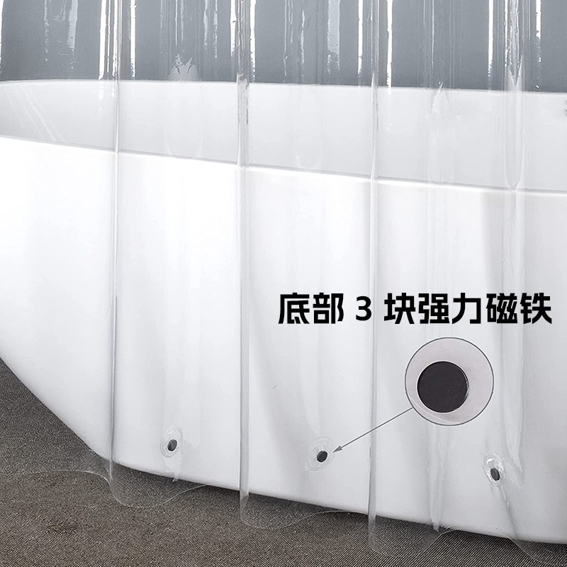 透明浴帘免打孔隔断窗空调冷气保暖防尘门帘防水厨房防油烟挡水帘