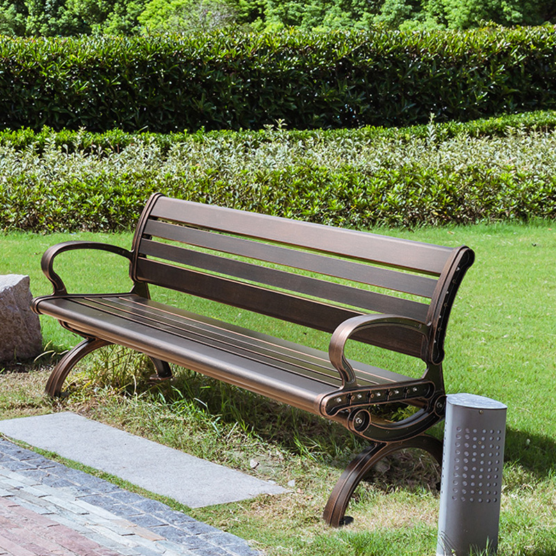 铸铝公园椅户外长椅子长凳庭院园林椅凳长条排椅座椅庭院耐腐铁艺