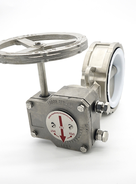 全不锈钢30416L四氟涡轮对夹手动碟蝶阀A软密封D371F-106PDN65810