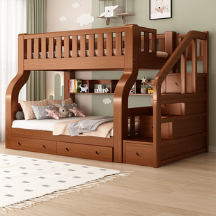 高低床双层床上下床实木床上下铺多功能儿童床两层子母床大人木床