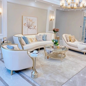 美式 轻奢客厅高端组合简约弧形沙发阿黛拉沙发奶油风 实木沙发法式