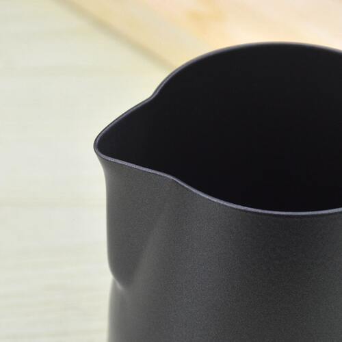 甄选RW特氟龙拉花杯/缸 不锈钢奶缸 黑色奶泡杯 不沾型 350ML/600