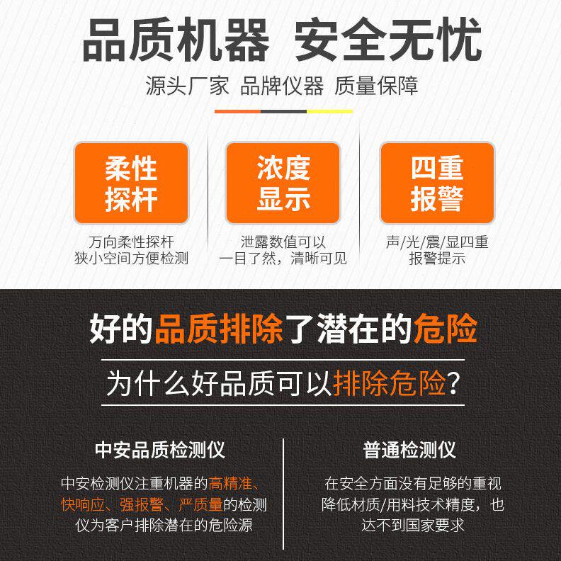 甄选中安探KP816便携式可燃气体检漏仪报警煤气天然气液化泄漏探