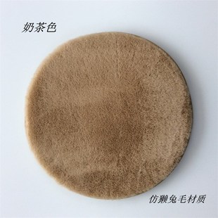 加厚防滑毛绒圆形椅子垫圆凳垫套罩圆形圆凳子坐垫小板凳圆垫 冬季