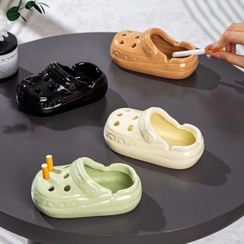 正品保证可爱洞洞鞋烟灰缸办公室高颜值网红家用客厅烟缸潮流桌面