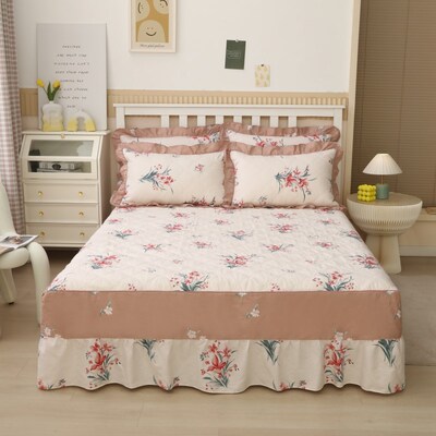 四件套全棉田园公主风南通床上轻奢高级感夹棉加厚被套床裙款
