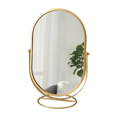 化妆台化妆镜学生宿舍桌面化妆镜网红美妆镜子公寓台式 翻转补妆镜