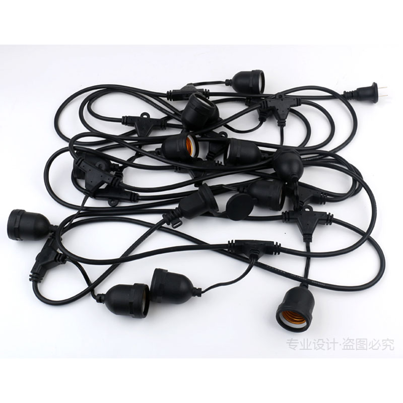 E27螺口户外多头专业串联防水灯头线会场舞台酒会照明吊式灯串线