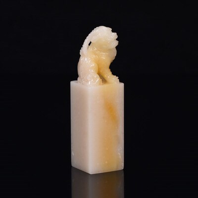 寿山芙蓉石古兽钮 手工篆刻印章石料刻字姓名章料1.5-1.9cm