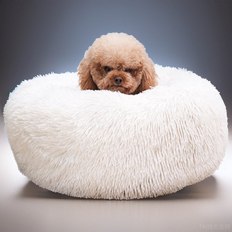 可拆洗秋冬长毛绒保暖宠物窝加高加厚泰迪车载狗窝圆形小中大猫窝