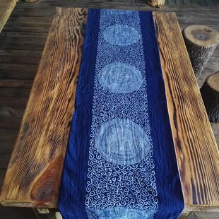 蜡染桌旗茶旗床旗床单被套抱枕定制加工贵州蜡染蜡染围巾加工定制