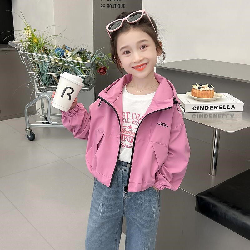 女童外套春秋款2025新款韩系春装儿童薄款冲锋衣洋气宝宝夹克上衣