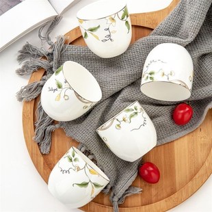 大容量带盖早餐杯燕麦牛奶杯陶瓷可微波送勺大水杯骨瓷木盖藕粉勺