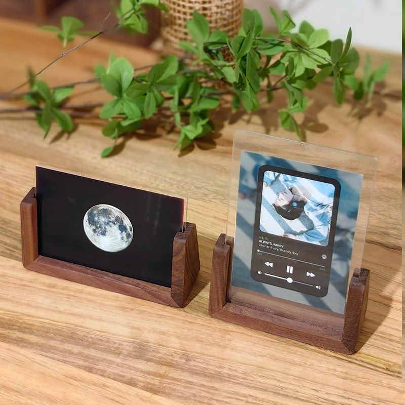 创意U型实木相框定制洗照片6寸8寸刻字logo小清新框架摆台高级感