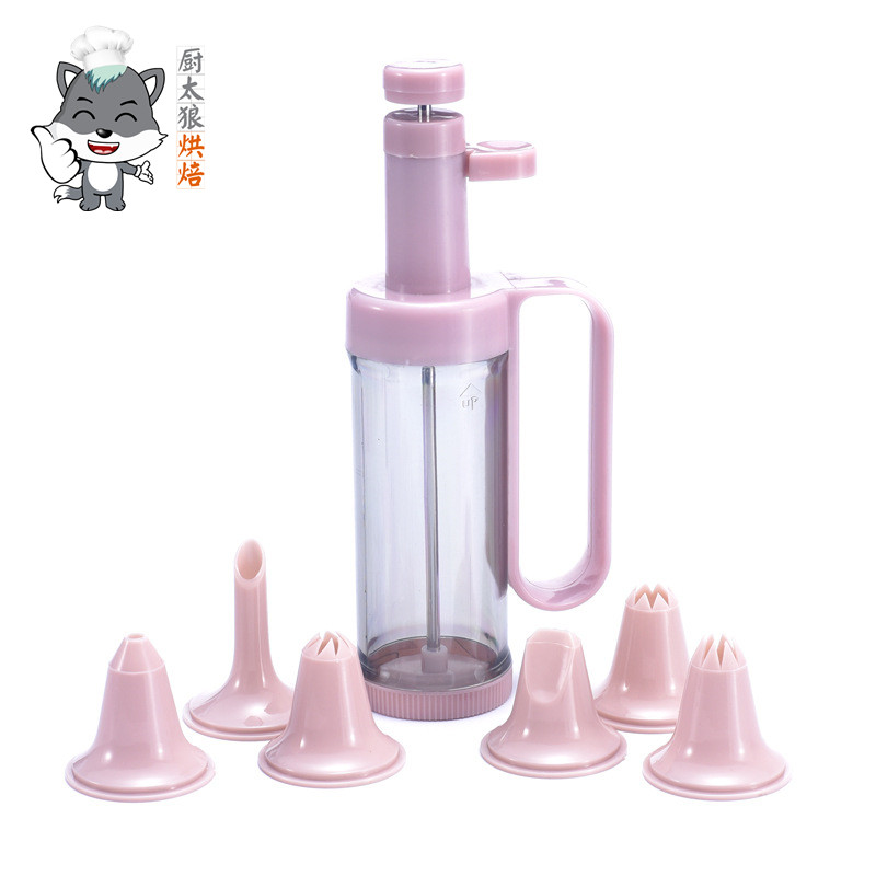 6头裱花嘴裱花器 烘焙工具蛋糕奶油曲奇枪 多用途小号裱花筒套装