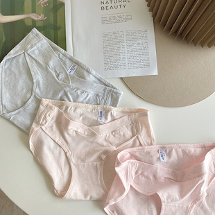 产妇低腰托腹女三角裤 夏季 孕中期晚期早期大码 孕妇纯棉内裤 新款