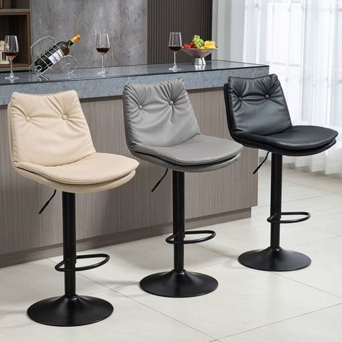 吧台椅高脚凳子酒吧椅升降椅收银台前台转椅旋转家用吧凳靠背简约
