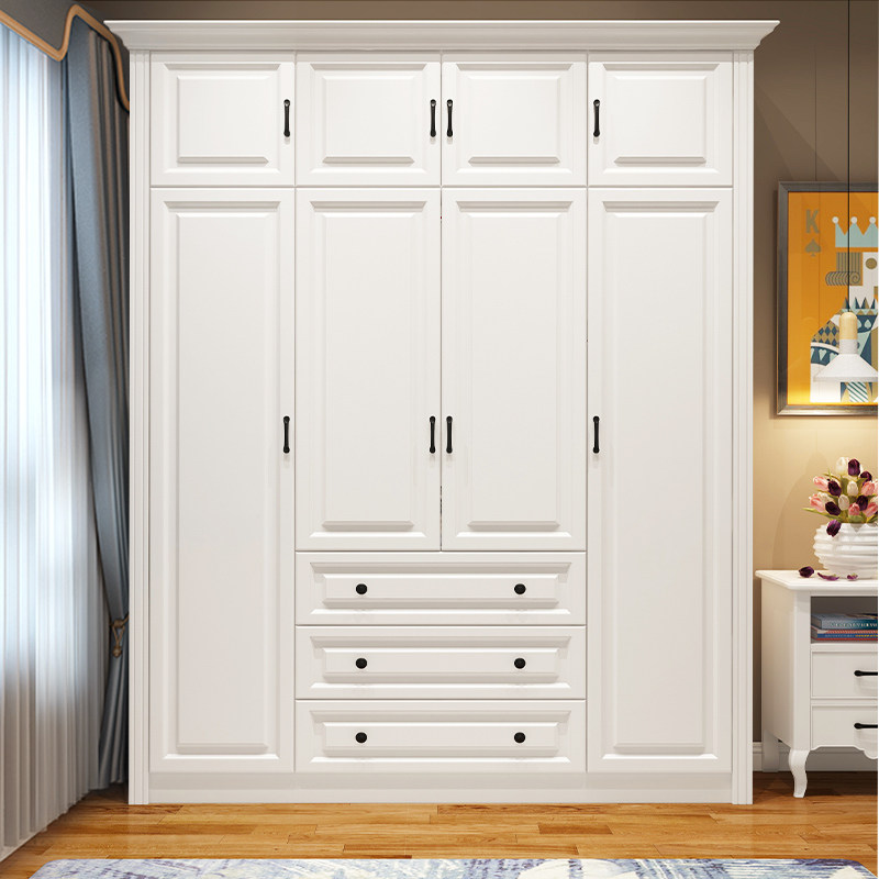 欧式衣柜家用卧室整体组装实木主卧衣柜定制平开门成人衣帽间衣橱