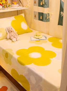 学生宿舍纯棉床单单件100全棉被单单人寝室专用90x190床笠三件套2