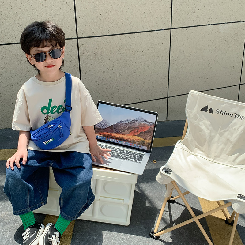 超火儿童迷你小腰包独特时尚外出男童运动斜挎包宝宝小童帆布胸包