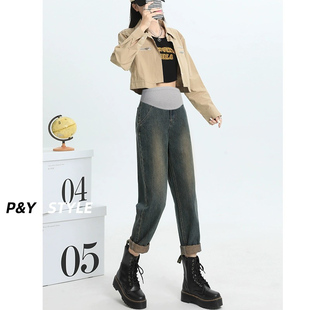 冬季 2023新款 加绒加厚老爹牛仔裤 秋季 孕妇裤 外穿休闲内搭裤 秋冬款