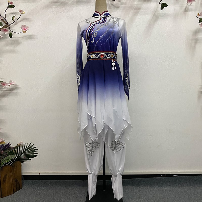 蒙古舞蹈服短款大摆裙独舞开场民族风舞台演出服女款艺考表演定制