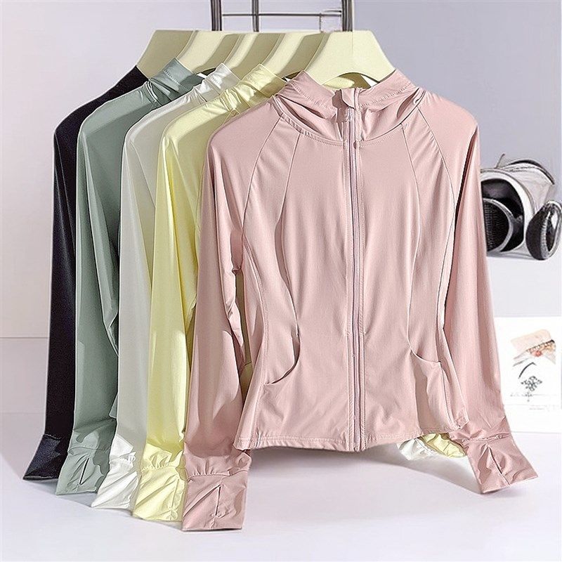 薄款修身运动防晒衣女夏速干衣插肩袖女士透气连帽冰丝防晒服外套,女装/女士精品,时尚防晒服,淘宝优惠券,粉丝福利购,淘宝优惠卷