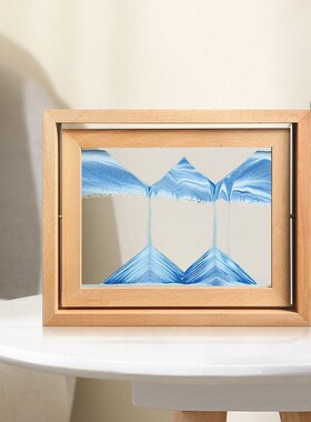 流沙画摆件客厅电视柜办公室装饰品生日解压轻奢家居实木相框饰品
