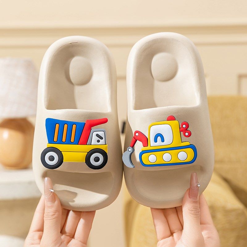 挖掘机儿童拖鞋男童夏季室内洗澡防滑厚底卡通潮流外穿踩屎感凉拖,童鞋/婴儿鞋/亲子鞋,儿童凉拖鞋,淘宝优惠券,粉丝福利购,淘宝优惠卷