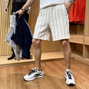 线下259 亚麻混纺抽绳宽松休闲短裤 西B牙4月新款 男士 夏季 捡漏