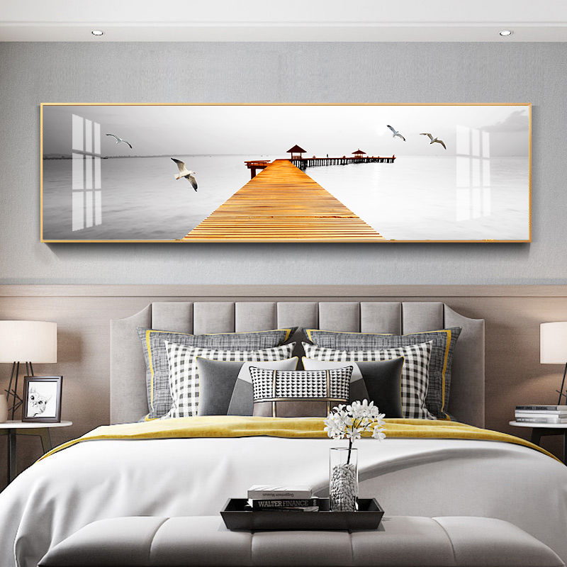 客厅装饰画轻奢沙发背景墙壁画酒店宾馆卧室床头挂画单幅墙画海景