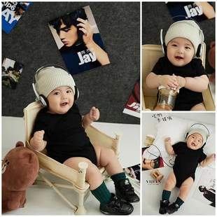 儿童摄影服装 道具男女宝宝百天照周岁照周杰伦Jay主题影楼写真照