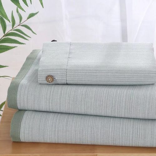 特厚纯棉老粗布凉席三件套床单单件加厚不皱100全棉高端棉麻凉席