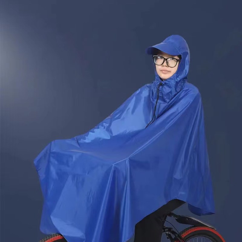 自行车加大加厚PVC尼龙绸面料舒适男女通用骑行雨衣