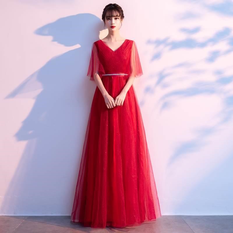 速发大合唱服演出服女长裙七一建党节唱红歌成人合唱团舞台服装表