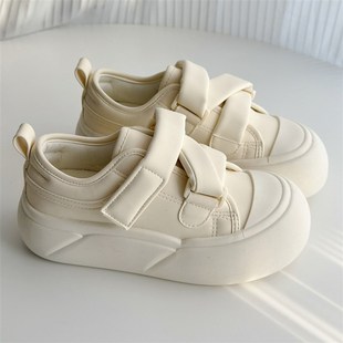 厚底魔术贴小白鞋 运动鞋 女款 百搭丑萌大头板鞋 春秋爆款 荔枝公园