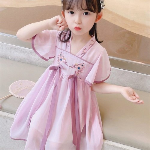 女童连衣裙夏装2023新款女宝宝中国风儿童装洋气小童夏季汉服裙子