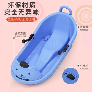 双人加厚滑雪板滑冰板滑草板小孩滑沙成人儿童雪爬犁雪橇车圈耐磨