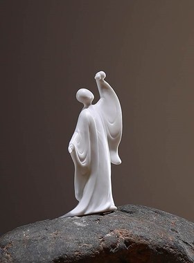 龙器禅意无相陶瓷人物摆件玄关客厅茶室办公室博古架软装饰工艺品