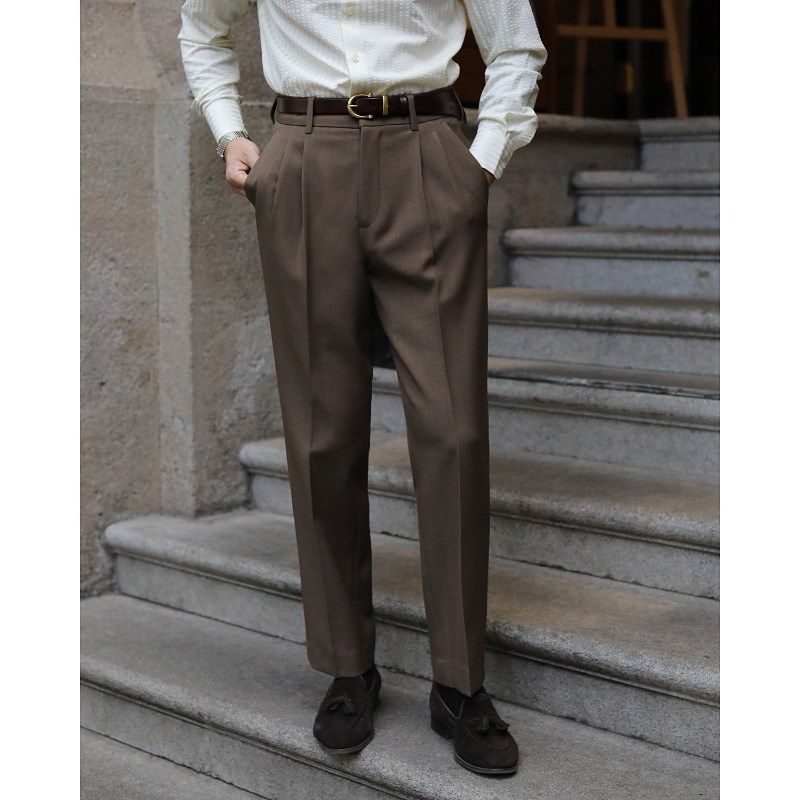 英伦复古高腰商务可系皮带通勤上班免烫修身直筒抗皱垂感西裤男士,男装,西裤,淘宝优惠券,粉丝福利购,淘宝优惠卷