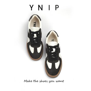 YNIP德训鞋四季百搭男鞋反绒小白鞋男女时尚系带低帮潮流休闲鞋